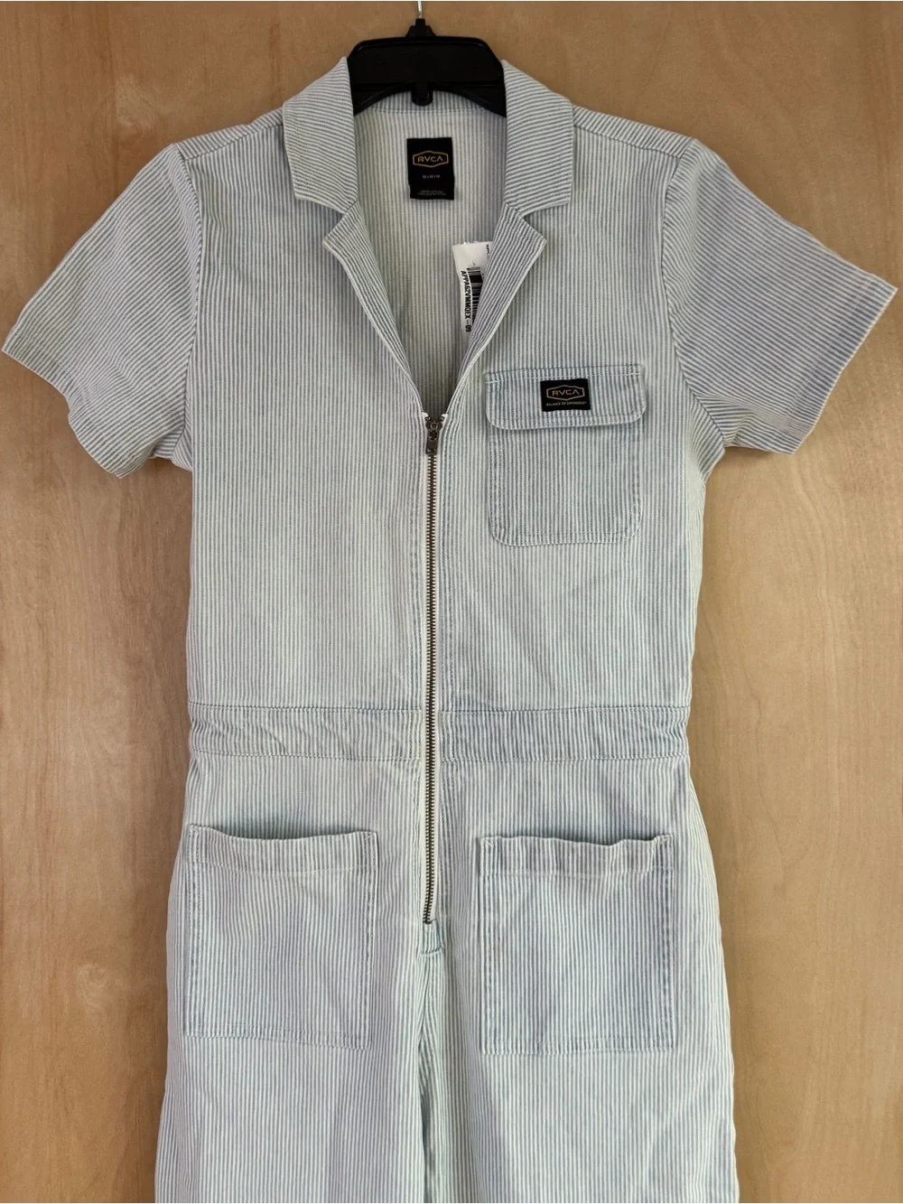 RVCA Striped Boiler Suit Jumpsuit: M
